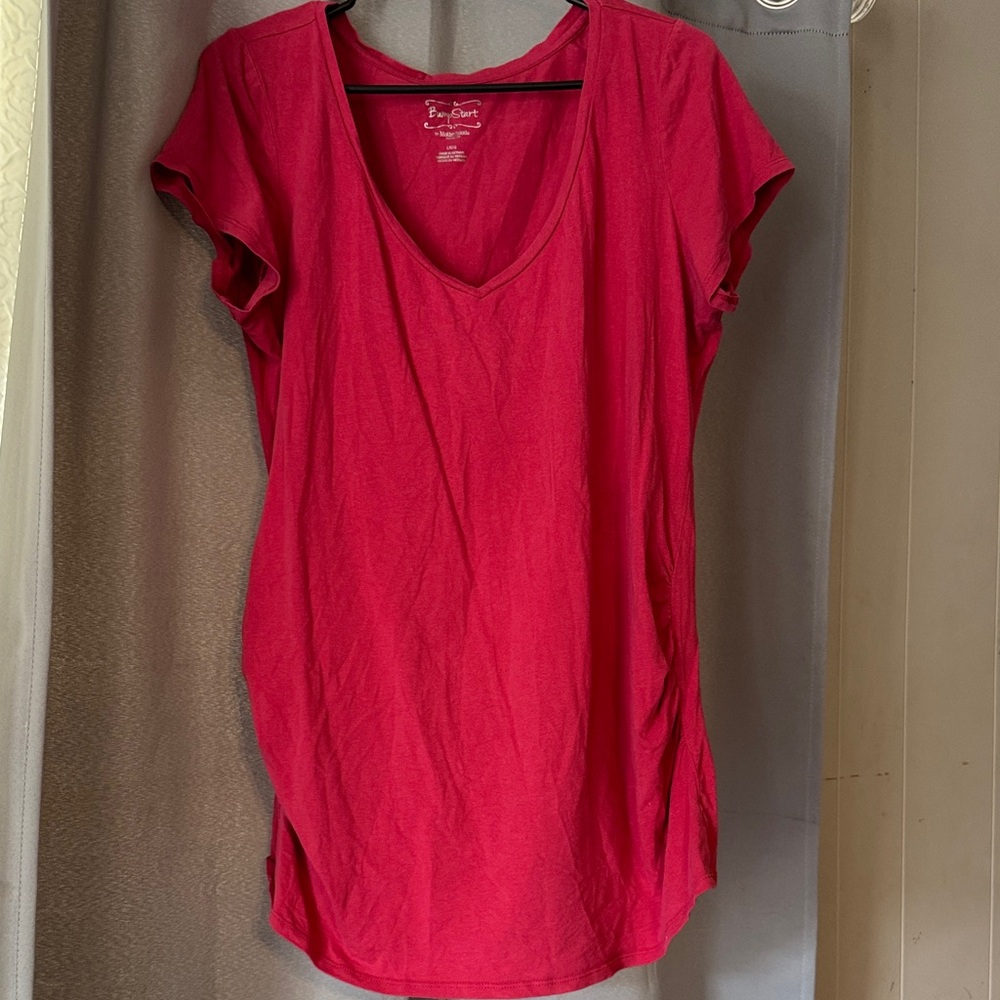 Motherhood Maternity Red Short Sleeve Top